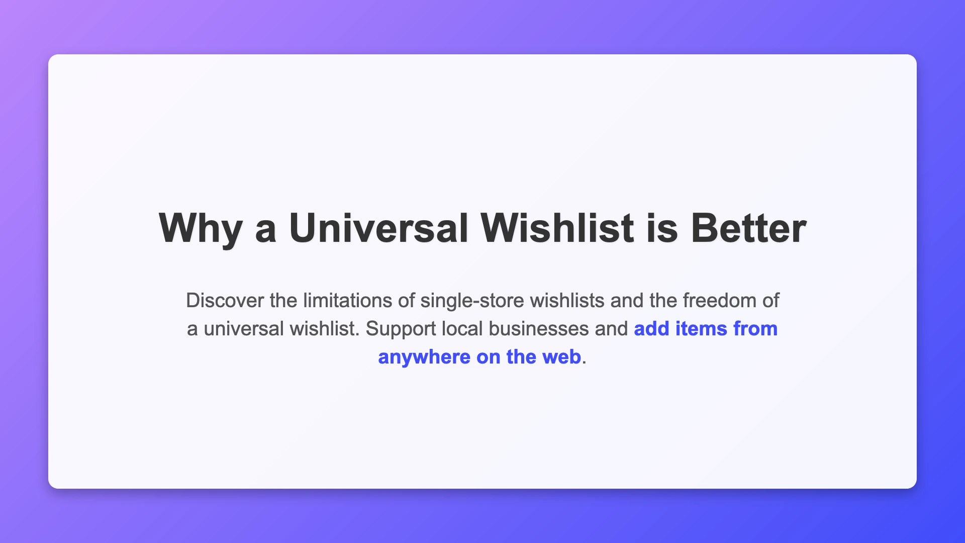 Why a Universal Wishlist is Better Than an Amazon-Only List