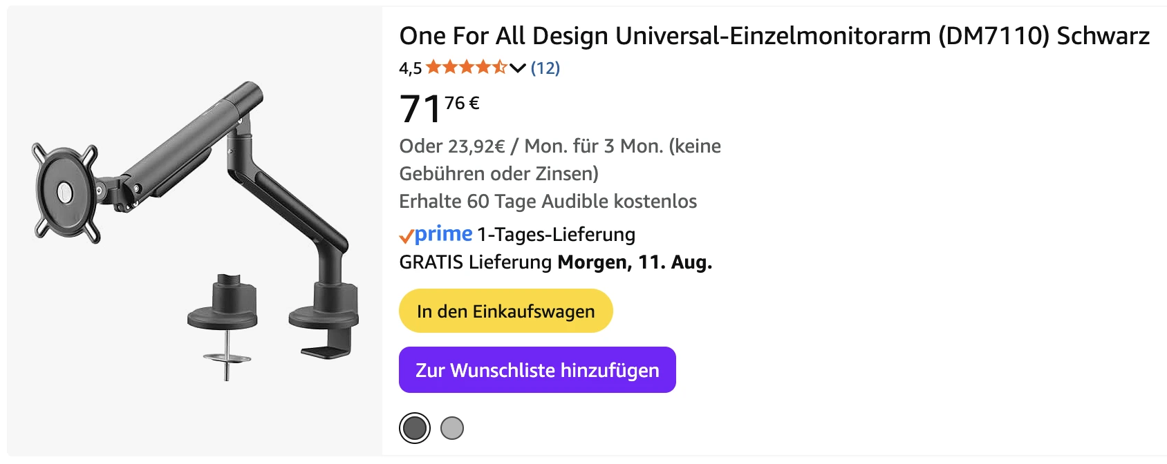 Browser extension on Amazon search results page